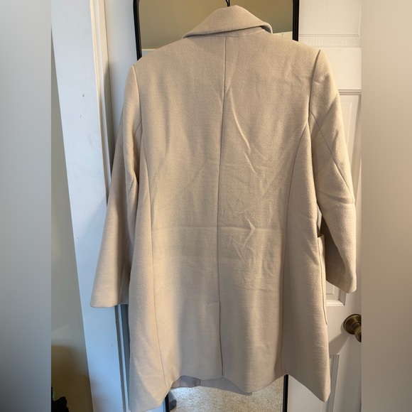 Banana Republic Factory Classic Coat Oyster Pearl/Cream Petite Large NWOT - Picture 5 of 8